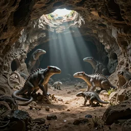 Hollow earth with subterranean creatures