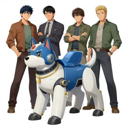 masamune shirow and Sergio Bleda and Jérémy Petiqueux and Alex Maleev artwork of a retro robot mecha dog