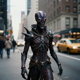 a nyarlathotep manifested in newyork, beautiful photo, iphone 1 3, hyperealistic detailed photography, motion blur, grainy image