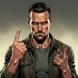 portrait of rick grimes missing his right hand. comic accurate. art by glenn fabry.