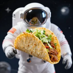 A taco in a space suit