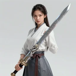 a woman holding a sword with a dragon on it, concept art by Nína Tryggvadóttir, tumblr contest winner, fantasy art, official art, concept art, high detail