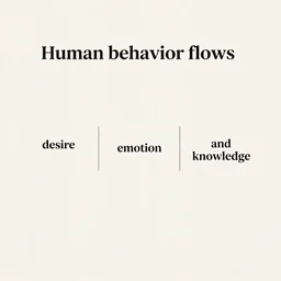 human behavior flows from three main sources : desire, emotion, and knowledge.
