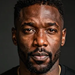 idris elba by kehinde wiley and rembrandt. photorealistic facial features, portrait, detailed face, ultra high details, alone, solo.