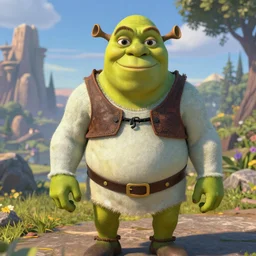 Shrek smiling , Mega high detailed