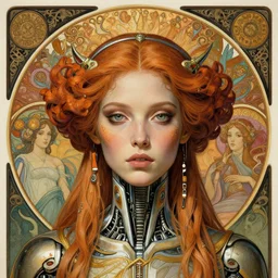 detailed realistic beautiful young alien robot jessica lange as queen of mars face portrait by jean delville, gustave dore and marco mazzoni, art nouveau, symbolist, visionary, gothic, pre - raphaelite. horizontal symmetry by zdzisław beksinski, iris van herpen, raymond swanland and alphonse mucha. highly detailed, hyper - real, beautiful