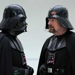 movie still of walter white talking to darth vader