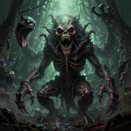 an unimaginable horror beyond human comprehension, a very detailed digital art, trending on art station, horror art, lovecraftian monster, positive and fun vibes