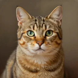 a beautiful painting of a cat, hyperrealistic, high resolution, trending on artstation, rembrandt, tabby