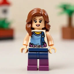 a lego figurine of rachel berry from glee