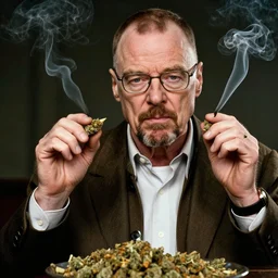 walter white with gustavo smoking weed, deep photo, 8 k, hd, trending
