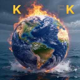 the cleansing fire purifying the Earth, 4k, highly detailed, photo taken from the sea