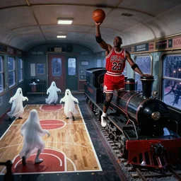 The Haunted Michael Jordan Train: a Tim Burton film where 1990s Michael Jordan is stuck at the end of a haunted passenger train with basketball court cars, and the only way to survive is to make it to the engine by beating different ghosts at basketball in every car,