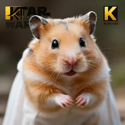princess leia from star wars as a hamster, sharp focus, 8 k