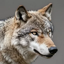 alpha wolf head, scarred eye, head, digital art, highly detailed, artstation