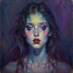 vivid nightmare dream portrait memory impasto oil painting
