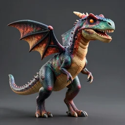 A trex-satan crossbreed, illustrated by Antoine Verney-Carron and J. Lesaffre, trending on artstation, 4k, 8k, artstation 3d render, artstation 3d, artstation graphics, artstation lighting