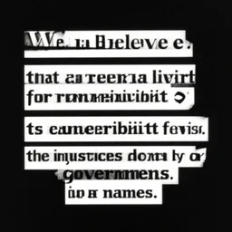 we believe that as people living in the first world it is our responsibility to resist the injustices done by our government in our names