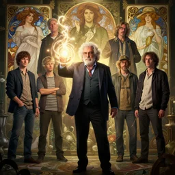highly detailed vfx portrait of beppe grillo casting a light spell, unreal engine, greg rutkowski, loish, rhads, beeple, makoto shinkai and lois van baarle, ilya kuvshinov, rossdraws, tom bagshaw, alphonse mucha, global illumination, detailed and intricate environment