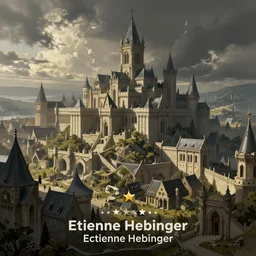 concept art of a medieval cityscape by etienne hebinger, atmospheric, detailed, matte