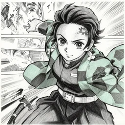 a very detailed pencil drawing of emma watson in demon slayer manga panel, action lines, greg rutkowski, high resolution, dynamic pose, landscape, close up portrait, action, hyper realistic, manga, koyoharu gotouge, sakuga