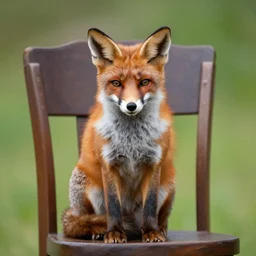 fox sitting in a chair