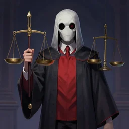 court judge dead by daylight killer, scales of justice weapon, character portrait, trending on artstation