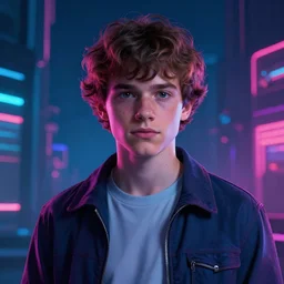 dustin from stranger things. Late Teen. Craig Mullins. Portrait. Cyberpunk. featured on artstation