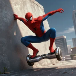 spiderman falling off a hoverboard, comic book footage