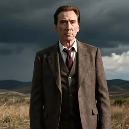detailed ultrarealistic medium shot photography of nicholas cage the exorcist cinematic full
