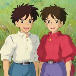 two otherwordly beings characters, funny pair, comic, studio ghibli, trending on pixiv fanbox, painted by greg rutkowski makoto shinkai takashi takeuchi studio ghibli, akihiko yoshida