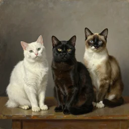 A beautiful portrait painting of Cool cats by Rembrandt