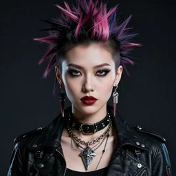 beautiful female punk, portrait, cyberpunk, symmetry, ultra detailed, elegant, intricate, dynamic lighting, hyperrealism, digital art, digital painting, artstation, wlop, sharp focus, illustration, art by artgerm and greg rutkowski and alphonse mucha, 8 k