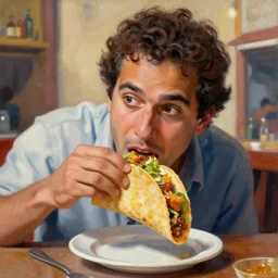 St Peter eating a taco, painted by master painters