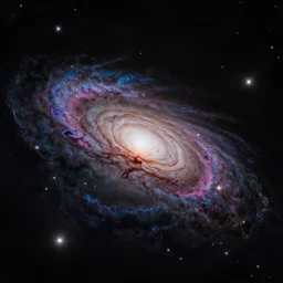 Generated by Midjounery: James Webb\'s photographs of the depths of the universe, Edward hopper style, beautiful galaxies