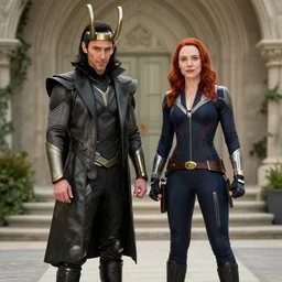 marvel's loki odinson villain and black widow superhero wedding photography