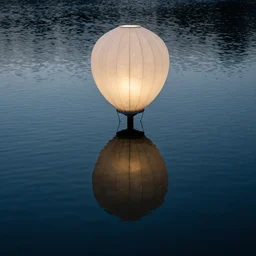 false shadow in the lake of the swollen lamp