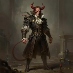 a painting concept art victorian man from hell by anato finnstark, greg rutkowski, character design, trending on artstation, highly detailed, photorealisitc, ambient lighting, piotr jablonski, 4 k, unreal engine, league of legends wallpapers