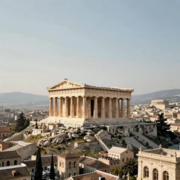 a single massive majestic greek temple on a hilltop above a sprawling ancient city, louis dupre, joseph gandy, george maddox, valerian, raphael, thomas cole, edwin deakin, auguste racinut, frederic edwin church, masterpiece