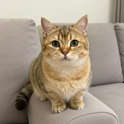 adorable cat sitting on the arm of a couch