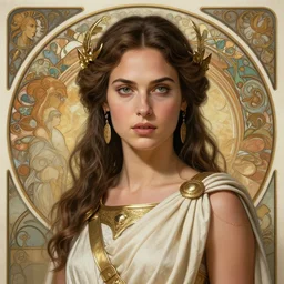 Gal Gadot as a Roman Goddess, cute, fantasy, intricate, elegant, highly detailed, digital painting, 4k, HDR, concept art, smooth, sharp focus, illustration, art by artgerm and H R Giger and alphonse mucha