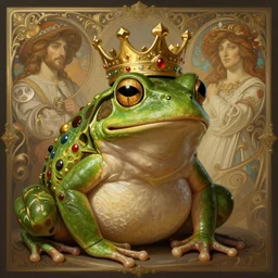 a frog wearing a crown, rpg character, intricate, elegant, highly detailed, digital painting, artstation, concept art, smooth, sharp focus, illustration, art by artgerm and greg rutkowski and alphonse mucha, 8 k