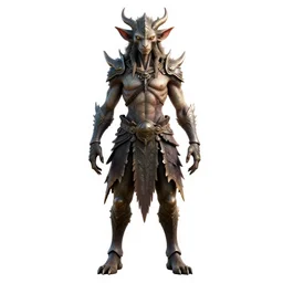heroic yokai spirit, detailed 3d character render, full body, standing, isolated on a pure white background, centered, whole figure in frame, sharp focus, studio lighting