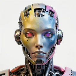 an uncut overdetailed hypermaximalist face portrait shot of biomechanical robot, by subjekt zero. complementary colors. polished. heavy machinery influence. heavily stylized by subjekt zero.