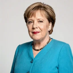 A 1950's pin-up of Angela Merkel, vivid colors, realistic,