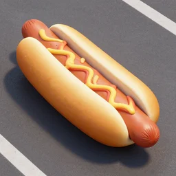 giant hotdog laying in the street