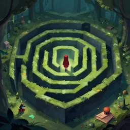 mysterious labyrinth, hide and seek props game, artstation
