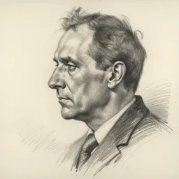 a realistic yet scraggly portrait sketch of the side profile of a stern and sophisticated bill dauterive, trending on artstation, intricate details, in the style of frank auerbach, in the style of sergio aragones, in the style of martin ansin, in the style of david aja, in the style of mattias adolfsson