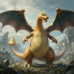 highly detailed elden ring portrait photo of a gnoll charizard in a scenic dystopian environment, hyperrealistic illustration by william didier - pouget