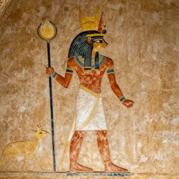 cat goddess of light, Egyptian wall painting
